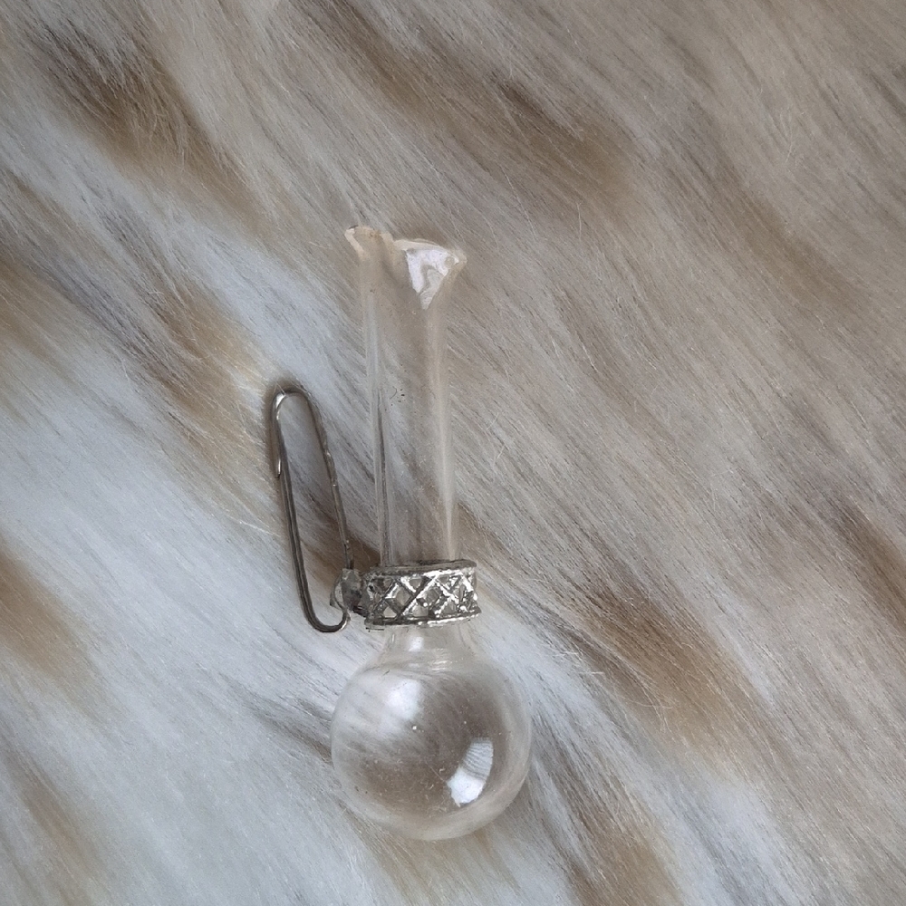 🌙Vintage boutonnière glass vase brooch flower lapel pin